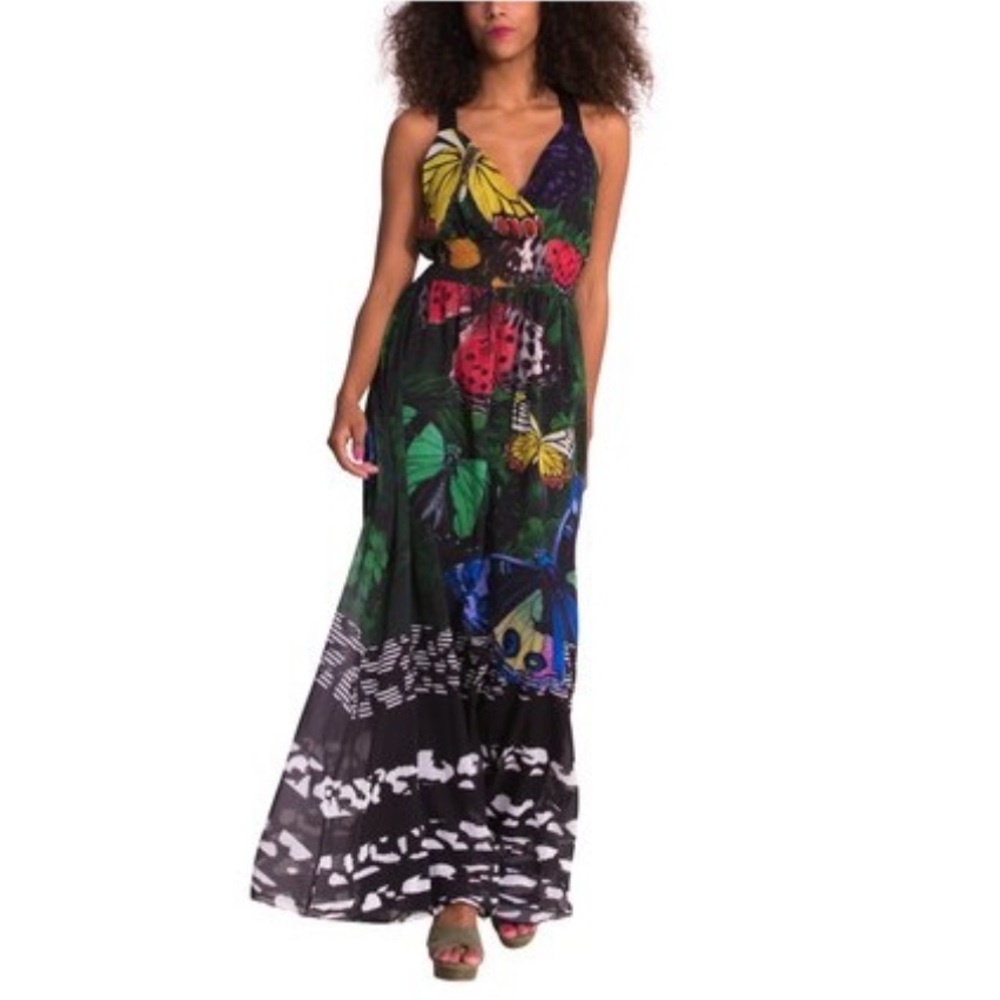 Desigual Black and Multicolor Maxi Dress